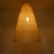 GloboStar® MAHANA 01827 Boho Κρεμαστό Φωτιστικό Πλέγμα Μονόφωτο 1 x E27 IP20 Μπεζ Ξύλο - Μ80 x Π80 x Υ130cm