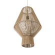 GloboStar® CAYMAN 01853 Boho Κρεμαστό Φωτιστικό Πλέγμα Μονόφωτο 1 x E27 IP20 Μπεζ Σχοινί - Μ40 x Π40 x Υ60cm