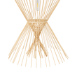 GloboStar® YOSHI 01928 Boho Κρεμαστό Φωτιστικό Πλέγμα Μονόφωτο 1 x E27 IP20 Μπεζ Ξύλο - Μ35 x Π35 x Υ60cm
