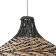 GloboStar® SEYCHELLES 01948 Boho Κρεμαστό Φωτιστικό Καμπάνα Μονόφωτο 1 x E27 IP20 Μπεζ, Χακί & Καφέ Ξύλο - Μ40 x Π40 x Υ40cm