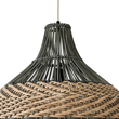 GloboStar® SEYCHELLES 01949 Boho Κρεμαστό Φωτιστικό Καμπάνα Μονόφωτο 1 x E27 IP20 Μπεζ, Καφέ & Χακί Ξύλο - Μ60 x Π60 x Υ60cm