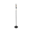 GloboStar® MINDELO 02033 Μοντέρνο Επιδαπέδιο Φωτιστικό Μονόφωτο 1 x E27 IP20 Μαύρο Μέταλλο με Μπεζ Ξύλο - Μ35 x Π24 x Υ150cm