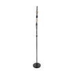GloboStar® MINDELO 02034 Μοντέρνο Επιδαπέδιο Φωτιστικό Μονόφωτο 2 x E27 IP20 Μαύρο Μέταλλο με Μπεζ Ξύλο - Μ40 x Π24 x Υ175cm