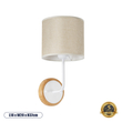 GloboStar® MANU 02044 Μοντέρνο Επιτοίχιο Φωτιστικό Απλίκα Μονόφωτο 1 x E27 IP20 Λευκό Μέταλλο, Μπεζ Ξύλο με Μπεζ Ύφασμα - Μ18 x Π20 x Υ37cm GloboStar® MANU 02044 Μοντέρνο Επιτοίχιο Φωτιστικό Απλίκα Μονόφωτο 1 x E27 IP20 Λευκό Μέταλλο, Μπεζ Ξύλο με Μπεζ Ύφασμα - Μ18 x Π20 x Υ37cm
