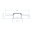 GloboStar® PLASTERBOARD-PROFILE 70820-1M Προφίλ Αλουμινίου - Βάση & Ψύκτρα Ταινίας LED με Μαύρο Φιμέ Κάλυμμα - Χωνευτή Χρήση σε Γυψοσανίδα - Trimless - Πατητό Κάλυμμα - Ασημί - 1 Μέτρο - Μ100 x Π6.7 x Υ1.4cm