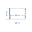 GloboStar® SURFACE-PROFILE 70824-3M Προφίλ Αλουμινίου - Βάση & Ψύκτρα Ταινίας LED με Λευκό Γαλακτερό Κάλυμμα - Επιφανειακή Χρήση - Πατητό Κάλυμμα - Ασημί - 3 Μέτρα - Πακέτο 5 Τεμαχίων - Μ300 x Π3 x Υ2cm