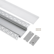 GloboStar® PLASTERBOARD-PROFILE 70861-3M Προφίλ Αλουμινίου - Βάση & Ψύκτρα Ταινίας LED με Λευκό Γαλακτερό Κάλυμμα - Χωνευτή Χρήση σε Γυψοσανίδα - Trimless - Πατητό Κάλυμμα - Ασημί - 3 Μέτρα - Πακέτο 5 Τεμαχίων - Μ300 x Π7.8 x Υ1.4cm