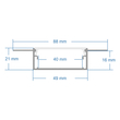 GloboStar® PLASTERBOARD-PROFILE 70862-3M Προφίλ Αλουμινίου - Βάση & Ψύκτρα Ταινίας LED με Λευκό Γαλακτερό Κάλυμμα - Χωνευτή Χρήση σε Γυψοσανίδα - Trimless - Πατητό Κάλυμμα - Ασημί - 3 Μέτρα - Πακέτο 5 Τεμαχίων - Μ300 x Π8.8 x Υ2cm