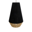 GloboStar® SALERNO 02080 Boho Κρεμαστό Φωτιστικό Πλέγμα Μονόφωτο 1 x E27 IP20 Μαύρο & Μπεζ Σχοινί - Μ50 x Π50 x Υ80cm