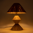 GloboStar® LUANA 02107 Boho Επιτραπέζιο Φωτιστικό Μονόφωτο 1 x E27 AC220-240V IP20 - Φ40 x Υ50cm - Μπεζ Καφέ Φυσική Ράφια Άχυρο Καπέλο