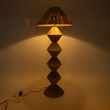 GloboStar® LUANA 02108 Boho Επιδαπέδιο Φωτιστικό Μονόφωτο 1 x E27 IP20 Μπεζ Ράφια - Μ60 x Π60 x Υ150cm