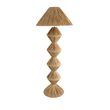 GloboStar® LUANA 02108 Boho Επιδαπέδιο Φωτιστικό Μονόφωτο 1 x E27 IP20 Μπεζ Ράφια - Μ60 x Π60 x Υ150cm