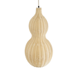 GloboStar® KINGSTOWN 02168 Boho Κρεμαστό Φωτιστικό Πλέγμα Μονόφωτο 1 x E27 IP20 Μπεζ Ξύλο - Μ30 x Π30 x Υ60cm