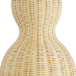GloboStar® KINGSTOWN 02168 Boho Κρεμαστό Φωτιστικό Πλέγμα Μονόφωτο 1 x E27 IP20 Μπεζ Ξύλο - Μ30 x Π30 x Υ60cm