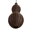 GloboStar® KINGSTOWN 02169 Boho Κρεμαστό Φωτιστικό Πλέγμα Μονόφωτο 1 x E27 IP20 Καφέ Ξύλο - Μ30 x Π30 x Υ60cm