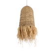 GloboStar® PORTOFERRAIO 02170 Boho Κρεμαστό Φωτιστικό Πλέγμα Μονόφωτο 1 x E27 IP20 Μπεζ Ράφια - Μ30 x Π30 x Υ70cm