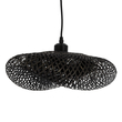 GloboStar® MEXICO 02200 Boho Κρεμαστό Φωτιστικό Πλέγμα Μονόφωτο 1 x E27 IP20 Μαύρο Ξύλο - Μ40 x Π30 x Υ13cm