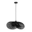 GloboStar® MEXICO 02201 Boho Κρεμαστό Φωτιστικό Πλέγμα Μονόφωτο 1 x E27 IP20 Μαύρο Ξύλο - Μ65 x Π45 x Υ18cm