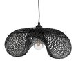 GloboStar® MEXICO 02201 Boho Κρεμαστό Φωτιστικό Πλέγμα Μονόφωτο 1 x E27 IP20 Μαύρο Ξύλο - Μ65 x Π45 x Υ18cm