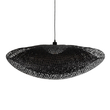 GloboStar® MEXICO 02203 Boho Κρεμαστό Φωτιστικό Πλέγμα Μονόφωτο 1 x E27 IP20 Μαύρο Ξύλο - Μ100 x Π62 x Υ33cm