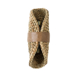 GloboStar® GUAVA 02222 Boho Επιτοίχιο Φωτιστικό Απλίκα Δίφωτο 2 x G9 IP20 Μπεζ Ξύλο με Μπεζ Δέρμα - Μ11 x Π13 x Υ30cm