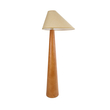 GloboStar® KAUAI 02230 Μοντέρνο Επιδαπέδιο Φωτιστικό Μονόφωτο 1 x E27 IP20 Καφέ Ξύλο με Μπεζ Ύφασμα - Μ55 x Π42 x Υ145cm