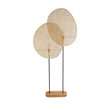 GloboStar® AZUL 02232 Boho Επιδαπέδιο Φωτιστικό Διφωτο 2 x E27 IP20 Μπεζ Ξύλο με Μαύρο Μέταλλο - Μ90 x Π17 x Υ170cm