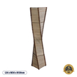 GloboStar® PALMA 02273 Boho Επιδαπέδιο Φωτιστικό Δίφωτο 2 x E27 IP20 Καφέ Ξύλο με Μπεζ Ύφασμα - Μ34 x Π34 x Υ130cm