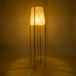 GloboStar® MEILANI 02301 Boho Επιδαπέδιο Φωτιστικό Μονόφωτο 1 x E27 IP20 Χρυσό Μέταλλο με Μπεζ Ξύλο - Μ40 x Π40 x Υ150cm