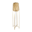 GloboStar® MEILANI 02301 Boho Επιδαπέδιο Φωτιστικό Μονόφωτο 1 x E27 IP20 Χρυσό Μέταλλο με Μπεζ Ξύλο - Μ40 x Π40 x Υ150cm