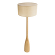GloboStar® BERKBAY 02318 Boho Επιδαπέδιο Φωτιστικό Μονόφωτο 1 x E27 IP20 Μπεζ Ξύλο με Μπεζ Ύφασμα - Μ50 x Π50 x Υ150cm