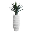 GloboStar® Artificial Garden PORTOFINO 20729 Επιδαπέδιο Πολυεστερικό Τσιμεντένιο Κασπώ Γλάστρα - Flower Pot Λευκό Φ50 x Υ110cm