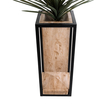 GloboStar® Artificial Garden CASSIANO 20753 Επιδαπέδιο Μεταλλικό Τσιμεντένιο Κασπώ Γλάστρα - Flower Pot Καφέ με Μαύρο Μ36 x Π36 x Υ90cm
