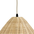 GloboStar® AQUATIC 01742 Boho Κρεμαστό Φωτιστικό Καμπάνα Μονόφωτο 1 x E27 IP20 Μπεζ Ξύλο - Μ40 x Π40 x Υ36cm