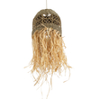GloboStar® SAINTLUCIA 02160 Boho Κρεμαστό Φωτιστικό Πλέγμα Μονόφωτο 1 x E27 IP20 Καφέ Ράφια - Μ30 x Π30 x Υ90cm