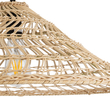 GloboStar® KAIA 02346 Boho Κρεμαστό Φωτιστικό Καμπάνα Μονόφωτο 1 x E27 IP20 Μπεζ Ξύλο - Μ60 x Π60 x Υ20cm
