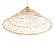 GloboStar® KAIA 02348 Boho Κρεμαστό Φωτιστικό Καμπάνα Μονόφωτο 1 x E27 IP20 Μπεζ Ξύλο - Μ100 x Π100 x Υ30cm
