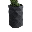 GloboStar® Artificial Garden GENOVA 20725 Επιδαπέδιο Πολυεστερικό Τσιμεντένιο Κασπώ Γλάστρα - Flower Pot Μαύρο Φ40 x Υ90cm