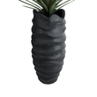 GloboStar® Artificial Garden MONREALE 20728 Επιδαπέδιο Πολυεστερικό Τσιμεντένιο Κασπώ Γλάστρα - Flower Pot Μαύρο Φ50 x Υ110cm