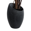 GloboStar® Artificial Garden MESTRE 20732 Επιδαπέδιο Πολυεστερικό Τσιμεντένιο Κασπώ Γλάστρα - Flower Pot Μαύρο Φ40 x Υ60cm