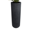 GloboStar® Artificial Garden MATERA 20733 Επιδαπέδιο Πολυεστερικό Τσιμεντένιο Κασπώ Γλάστρα - Flower Pot Μαύρο Φ42 x Υ120cm