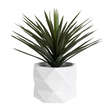 GloboStar® Artificial Garden VARENNA 20742 Επιδαπέδιο Πολυεστερικό Τσιμεντένιο Κασπώ Γλάστρα - Flower Pot Λευκό Φ40 x Υ30cm