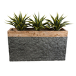 GloboStar® Artificial Garden TOSCANE 20749 Επιδαπέδιο Πολυεστερικό Τσιμεντένιο Κασπώ Γλάστρα - Flower Pot Γκρι με Καφέ Μ110 x Π30 x Υ61cm