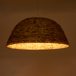 GloboStar® MANGATA 01847 Boho Κρεμαστό Φωτιστικό Καμπάνα Μονόφωτο 1 x E27 IP20 Μπεζ Ξύλο - Μ60 x Π60 x Υ28cm