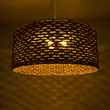 GloboStar® MANGATA 01850 Boho Κρεμαστό Φωτιστικό Καμπάνα Μονόφωτο 1 x E27 IP20 Καφέ Ξύλο - Μ90 x Π90 x Υ40cm