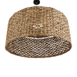GloboStar® MANGATA 01850 Boho Κρεμαστό Φωτιστικό Καμπάνα Μονόφωτο 1 x E27 IP20 Καφέ Ξύλο - Μ90 x Π90 x Υ40cm