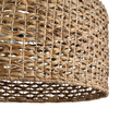 GloboStar® MANGATA 01850 Boho Κρεμαστό Φωτιστικό Καμπάνα Μονόφωτο 1 x E27 IP20 Καφέ Ξύλο - Μ90 x Π90 x Υ40cm