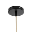 GloboStar® SAIGE 01920 Boho Κρεμαστό Φωτιστικό Πλέγμα Μονόφωτο 1 x E27 IP20 Μπεζ Ξύλο με Πολύχρωμο Ύφασμα - Μ50 x Π50 x Υ54cm
