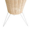 GloboStar® BOLSON 02013 Boho Επιδαπέδιο Φωτιστικό Μονόφωτο 1 x E27 IP20 Μπεζ Ξύλο με Λευκό Μέταλλο - Μ30 x Π30 x Υ120cm