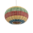 GloboStar® CABALLEROS 02055 Boho Κρεμαστό Φωτιστικό Πλέγμα Μονόφωτο 1 x E27 IP20 Πολύχρωμο Ξύλο - Μ40 x Π40 x Υ25cm